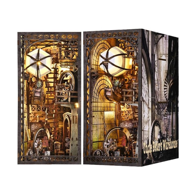 Book nook Skladiště vynálezů strýčka Petra